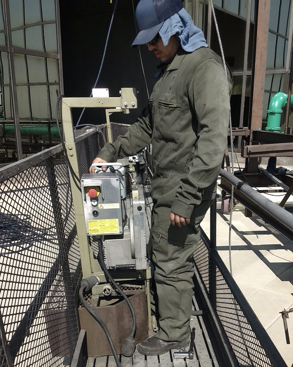 Image of Man Performing Swing Stage Inspection
