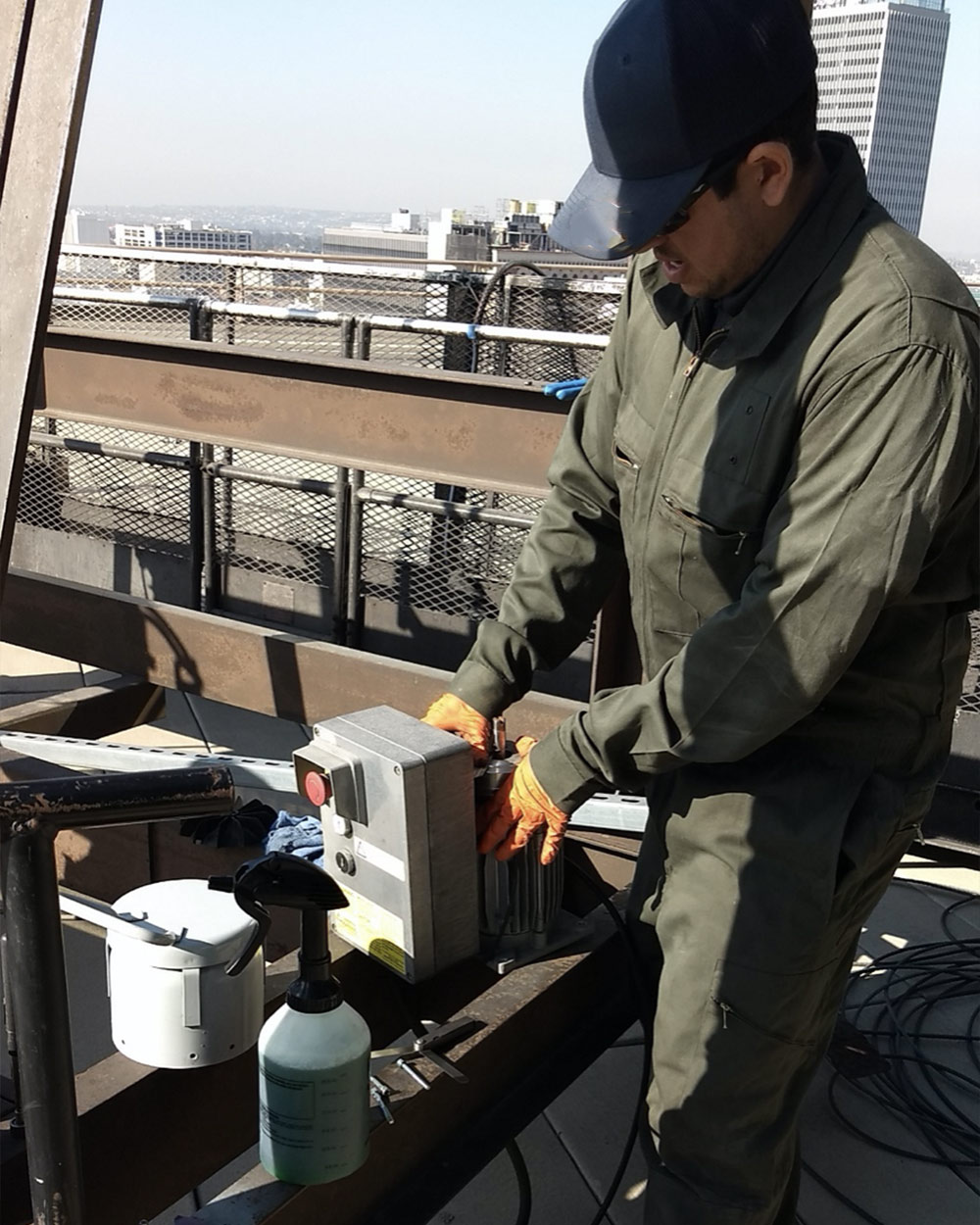 Image of Man Performing Swing Stage Inspection